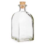 SQUARE GLASS BOTTLE WITH CORK STOPPER 125ΜL 10cm VIVALTO®