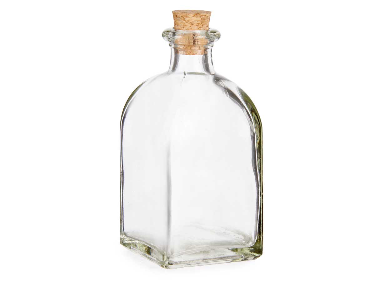 798841 SQUARE GLASS BOTTLE WITH CORK STOPPER 125ΜL 10cm VIVALTO® - Image 1