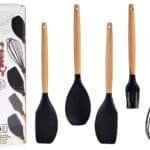 SET 5 BEECH WOOD HANDLE UTENCILS KINVARA