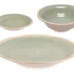 SET DINNER PLATES GREEN 18PCS STONEWARE VESSIA®