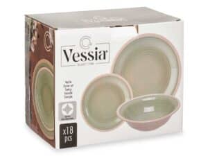 ΣΕΤ ΠΙΑΤΑ ΔΕΙΠΝΟΥ 18ΤΜΧ ΠΡΑΣΙΝΟ STONEWARE VESSIA® - Image 2