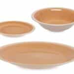 SET DINNER PLATES BEIGE VANILLA 18PCS STONEWARE VESSIA®