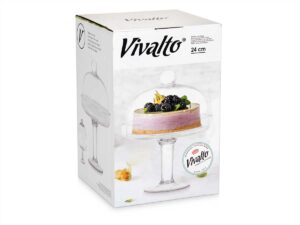 ΒΑΣΗ ΤΑΡΤΑΣ ΓΥΑΛΙΝΗ ΜΕ ΚΑΠΑΚΙ ΚΑΙ ΠΟΔΙ 24CM VIVALTO® - Image 3