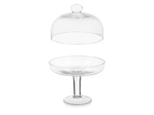 ΒΑΣΗ ΤΑΡΤΑΣ ΓΥΑΛΙΝΗ ΜΕ ΚΑΠΑΚΙ ΚΑΙ ΠΟΔΙ 24CM VIVALTO® - Image 4