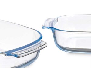 Rectangular borosilicate tray with handles 2000ml 19,6x30,2 x6cm VIVALTO - Image 4