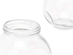 ΓΥΑΛΙΝΟ ΔΟΧΕΙΟ ΣΤΡΟΓΓΥΛΟ ΜΕ ΠΩΜΑ 460ML VIVALTO® - Image 2