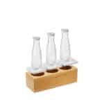 S1007 WOODEN BAMBOO BASE WITH TRE CARAFFE 3 PCS SET WITH LID 1,5L LEONE