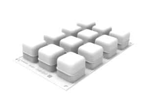 CUBO 3D 85 - SILICONE MOULD N.12 45X45 H 45 MM White Silikomart Italy - Image 2