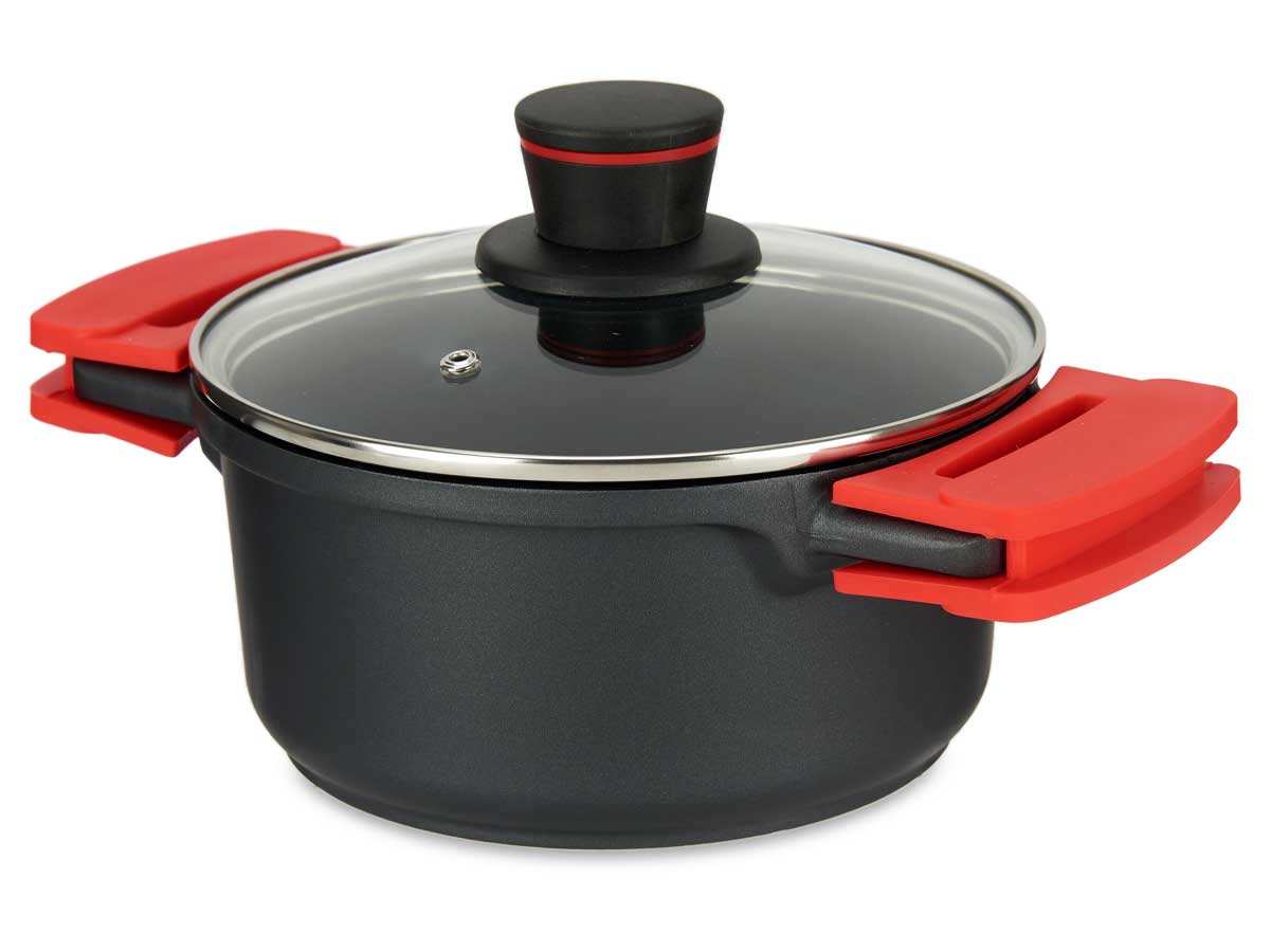 77783_1 ALUMINUM PAN NON-STICK COATING DEEP WITH GLASS LID Φ20CM KINVARA ® - Image 1