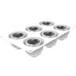SYRIO 120 - ΦΟΡΜΑ ΣΙΛΙΚΟΝΗΣ ΜΕΤΕΩΡΙΤΗΣ 6ΘΕΣΕΩΝ ø68 H 58 MM White Silikomart Italy