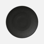 PINE Plate flat round coupe embossed 24CM. COAL HEART & SOUL GERMANY