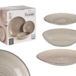 SET 12PCS TABLEWARE GRAY SPIRAL STONEWARE VESSIA®