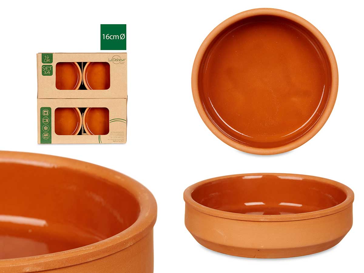 86552 ΠΗΛΙΝΑ ΔΟΧΕΙΑ ΣΕΤ 4ΤΜΧ TERRACOTA Φ16ΕΚ LA DEHESA® - Image 1