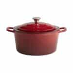 "5 STARS" RED CAST IRON COOKING POT 6LT WITH LID 28ΕΚ APS GERMANY