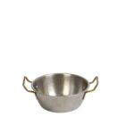 SNOW GREY SERVING BOWL ROUND WITH 2 HANDLES
