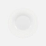 SMART PLATE FLAT WITH RIM AND CRUSH EFFECT 17CM WHITE PORCELAIN BAUSHER GERMANY