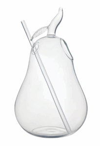 PEAR GLASS WITH STRAW 400ML
