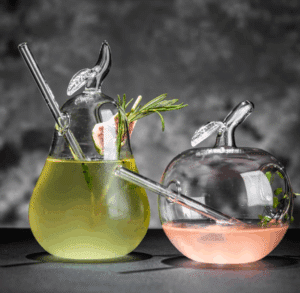 PEAR GLASS WITH STRAW 400ML - Image 5