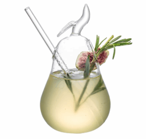 PEAR GLASS WITH STRAW 400ML - Image 4