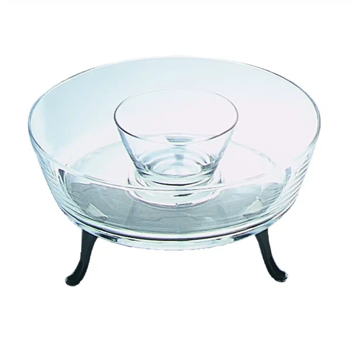 Palace+18_10+Stainless+Steel+Serving+Bowl "PALACE" Glass bowl with sauce cap 28CM. Mepra Italy - Image 1