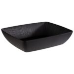"NERO" BOWL MELAMINE RECTANGULAR GN 1/2 BLACK 32,5Χ26,5Χ7,5CM 3,5L APS GERMANY