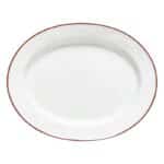 BEJA  OVAL PLATTER 40cm WHITE WITH RED RIM stoneware STONEWARE COSTA NOVA
