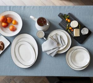 BEJA ΠΙΑΤΟ ΒΑΘΥ ΛΕΥΚΟ ΜΠΛΕ ΡΙΜ 26ΕΚ STONEWARE COSTA NOVA - Image 3
