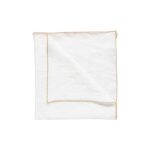 BELLA NAPKING WHITE WITH TOFU SEAM 50X50 100% linen COSTA NOVA PORTUGAL