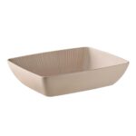 "NERO" BOWL MELAMINE RECTANGULAR GN 1/2 BEIGE 32,5Χ26,5Χ7,5CM 3,5L APS GERMANY