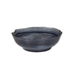 DEEP PLATE WITH BROKEN EDGE BLACK SWIRL 19,7 cm